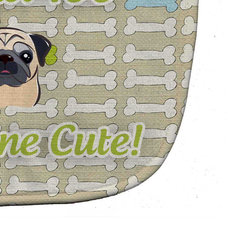 Too Cute Fawn Pug Baby Bib Easy-Clean Baby Bib Baby Feeding Accessory Baby Mealtime Essential, 10 x 13, Multicolor
