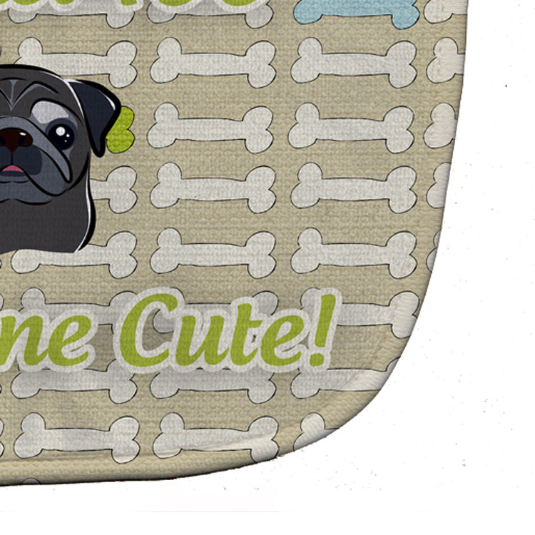 Too Cute Black Pug Baby Bib Easy-Clean Baby Bib Baby Feeding Accessory Baby Mealtime Essential, 10 x 13, Multicolor