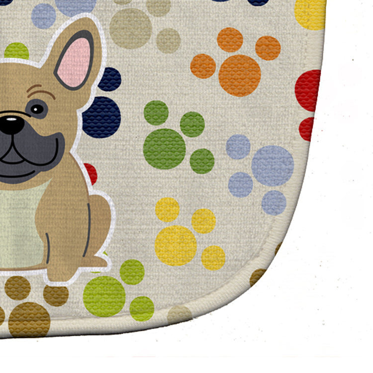 Pawprints French Bulldog Cream Baby Bib Easy-Clean Baby Bib Baby Feeding Accessory Baby Mealtime Essential, 10 x 13, Multicolor