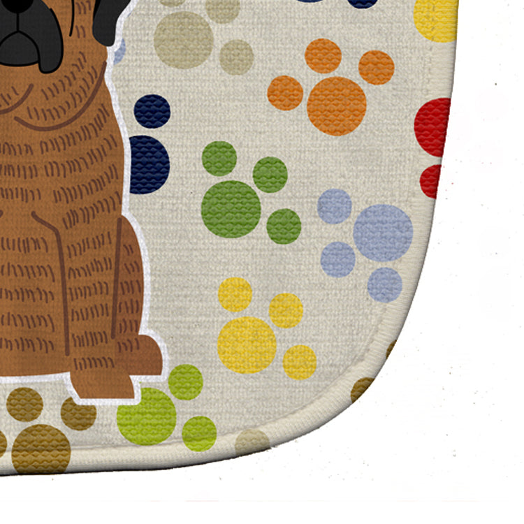 Pawprints Mastiff Brindle Baby Bib Easy-Clean Baby Bib Baby Feeding Accessory Baby Mealtime Essential, 10 x 13, Multicolor