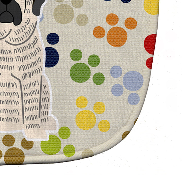 Pawprints Mastiff Brindle White Baby Bib Easy-Clean Baby Bib Baby Feeding Accessory Baby Mealtime Essential, 10 x 13, Multicolor