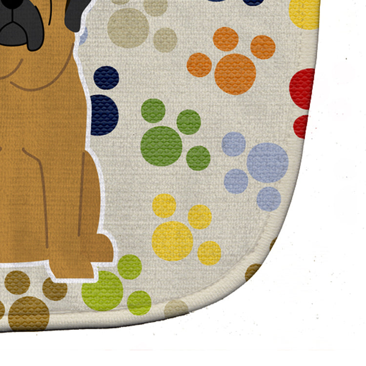 Pawprints Mastiff Baby Bib Easy-Clean Baby Bib Baby Feeding Accessory Baby Mealtime Essential, 10 x 13, Multicolor