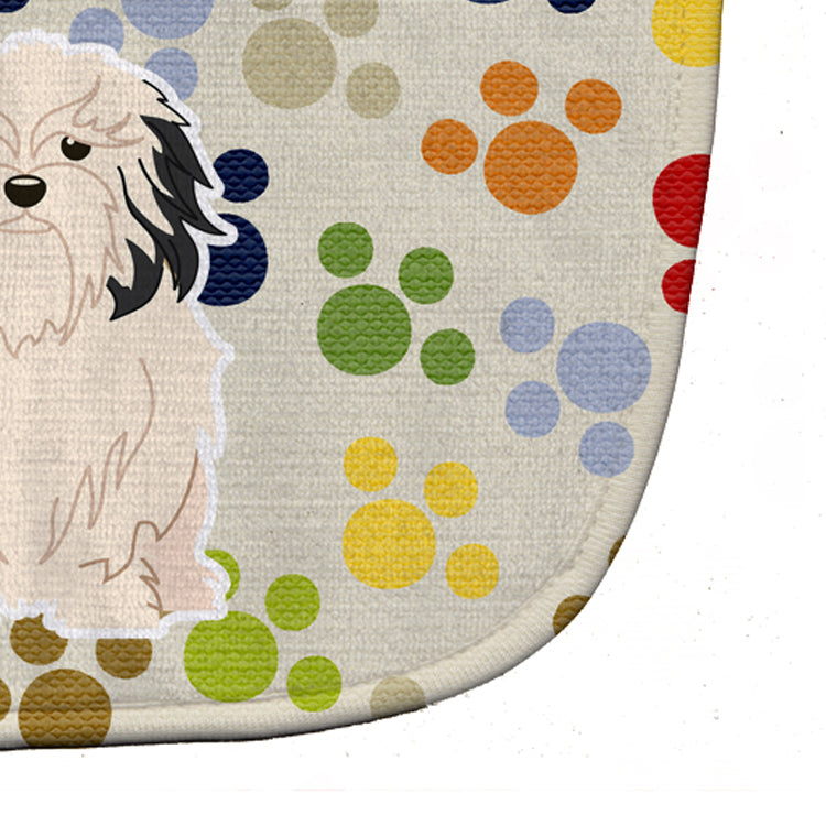 Pawprints Lowchen Baby Bib Easy-Clean Baby Bib Baby Feeding Accessory Baby Mealtime Essential, 10 x 13, Multicolor