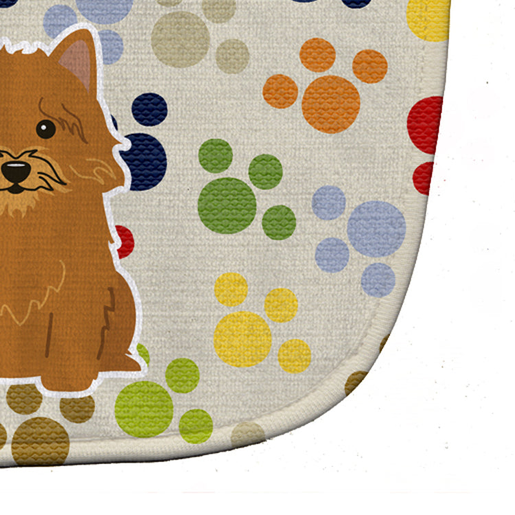 Pawprints Norwich Terrier Baby Bib Easy-Clean Baby Bib Baby Feeding Accessory Baby Mealtime Essential, 10 x 13, Multicolor