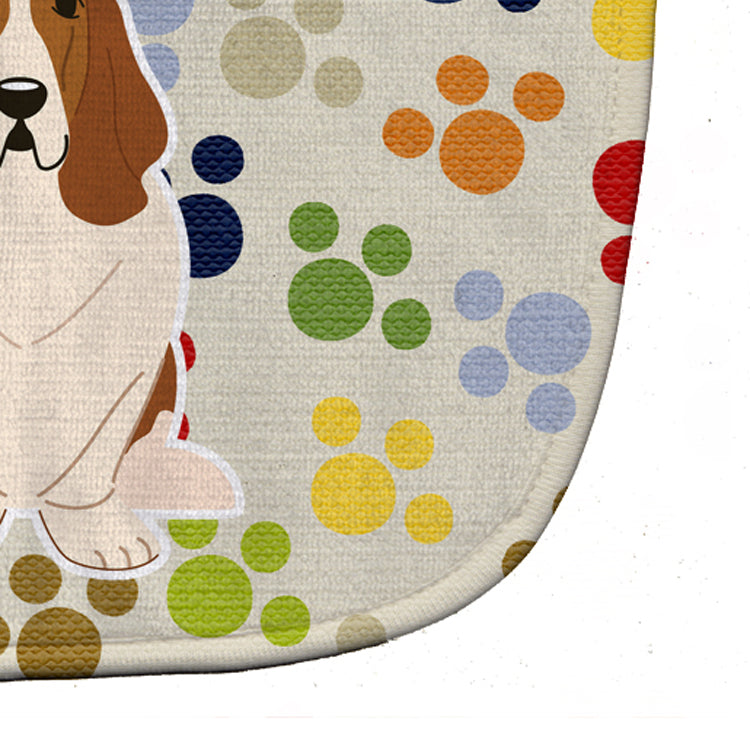 Pawprints Basset Hound Baby Bib Easy-Clean Baby Bib Baby Feeding Accessory Baby Mealtime Essential, 10 x 13, Multicolor
