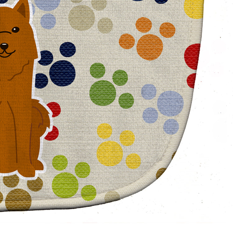 Pawprints Karelian Bear Dog Baby Bib Easy-Clean Baby Bib Baby Feeding Accessory Baby Mealtime Essential, 10 x 13, Multicolor