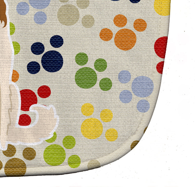 Pawprints Borzoi Baby Bib Easy-Clean Baby Bib Baby Feeding Accessory Baby Mealtime Essential, 10 x 13, Multicolor