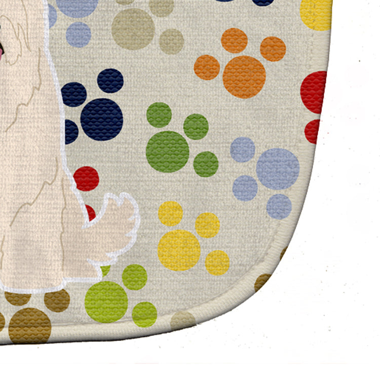 Pawprints South Russian Sheepdog Baby Bib Easy-Clean Baby Bib Baby Feeding Accessory Baby Mealtime Essential, 10 x 13, Multicolor