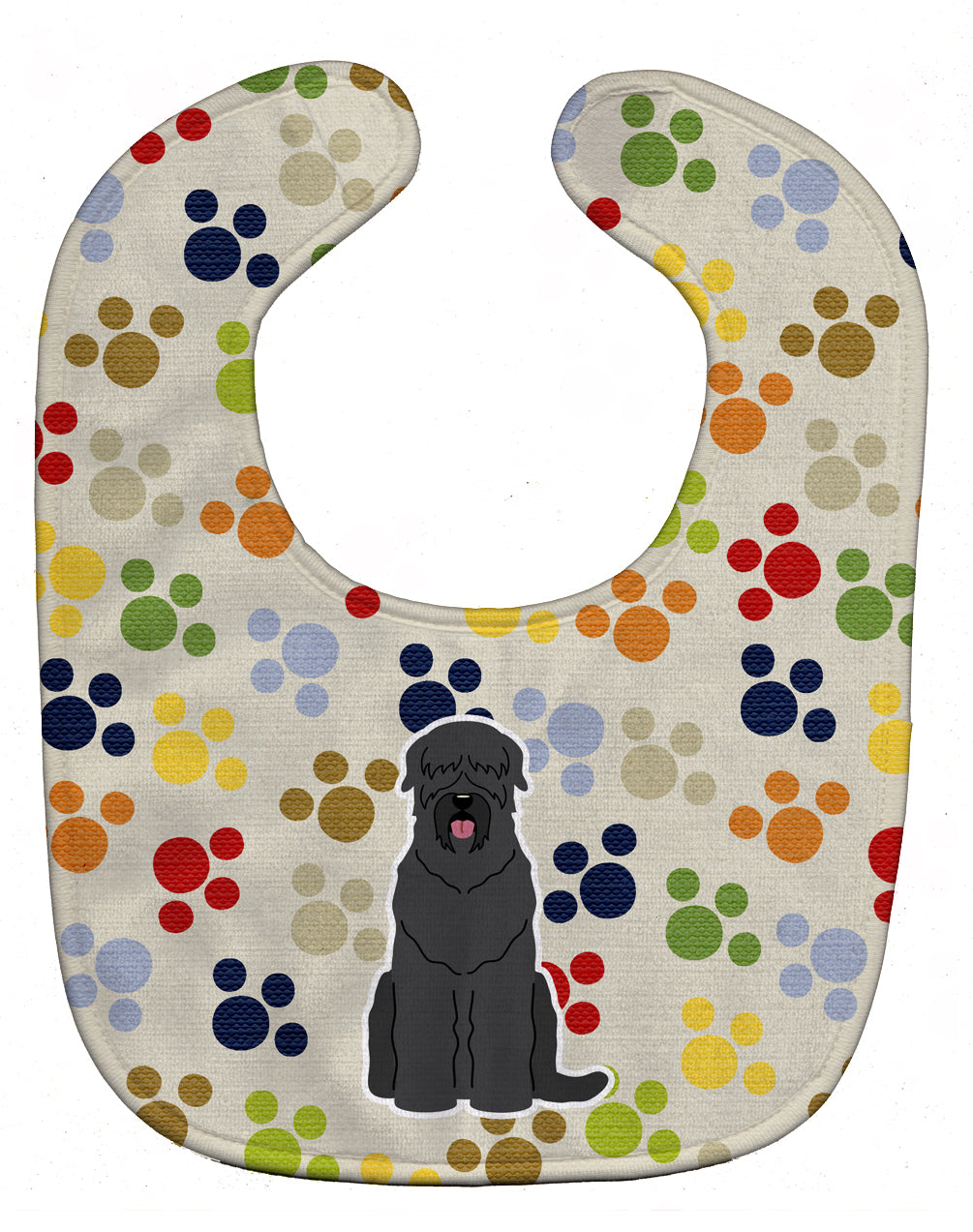 Pawprints Black Russian Terrier Baby Bib Easy-Clean Baby Bib Baby Feeding Accessory Baby Mealtime Essential, 10 x 13, Multicolor
