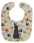 Pawprints Black Russian Terrier Baby Bib Easy-Clean Baby Bib Baby Feeding Accessory Baby Mealtime Essential, 10 x 13, Multicolor