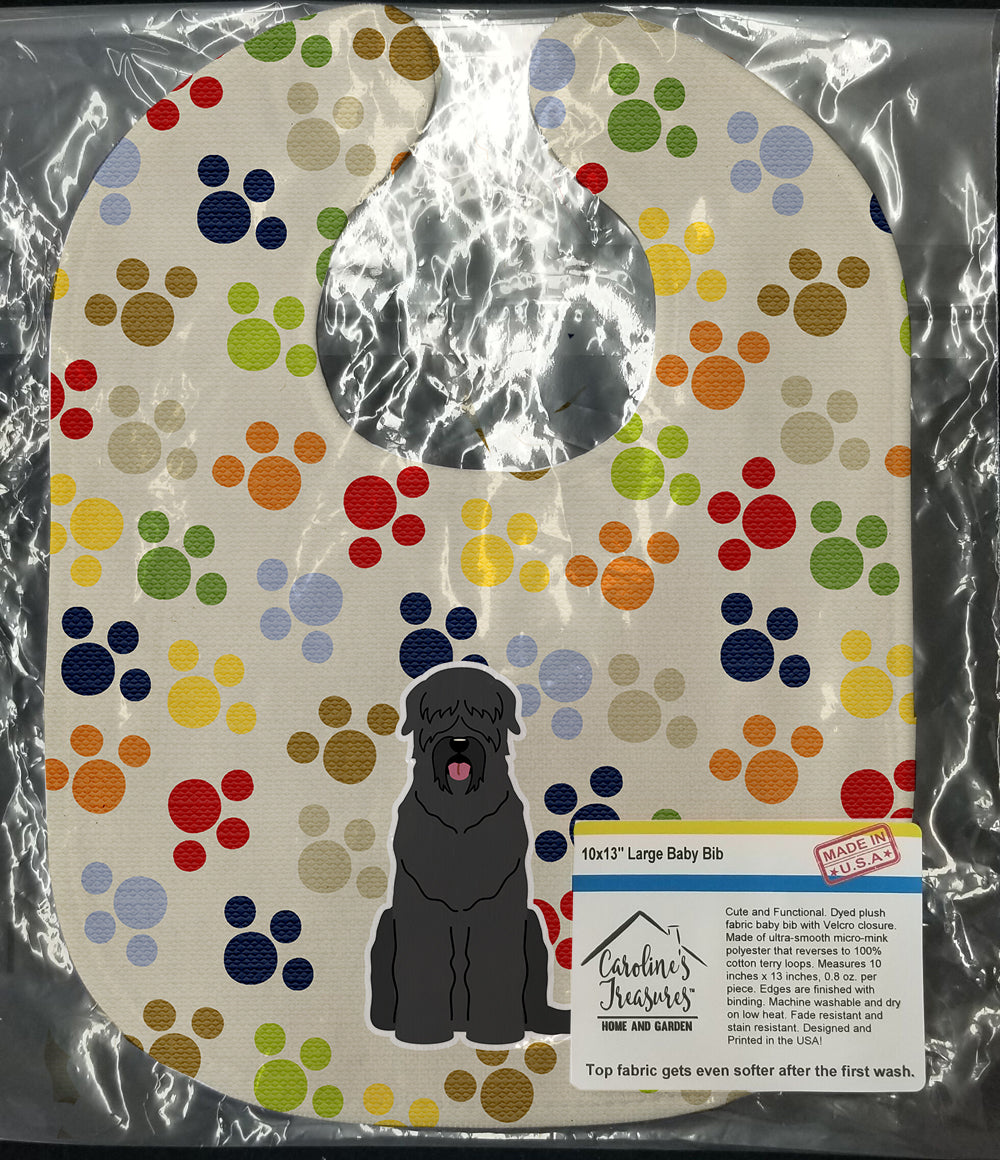 Pawprints Black Russian Terrier Baby Bib Easy-Clean Baby Bib Baby Feeding Accessory Baby Mealtime Essential, 10 x 13, Multicolor