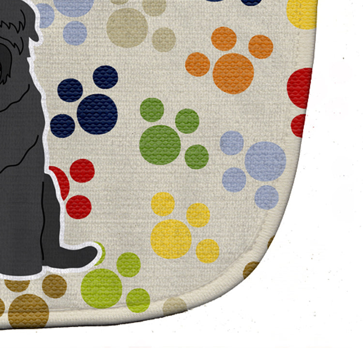 Pawprints Black Russian Terrier Baby Bib Easy-Clean Baby Bib Baby Feeding Accessory Baby Mealtime Essential, 10 x 13, Multicolor
