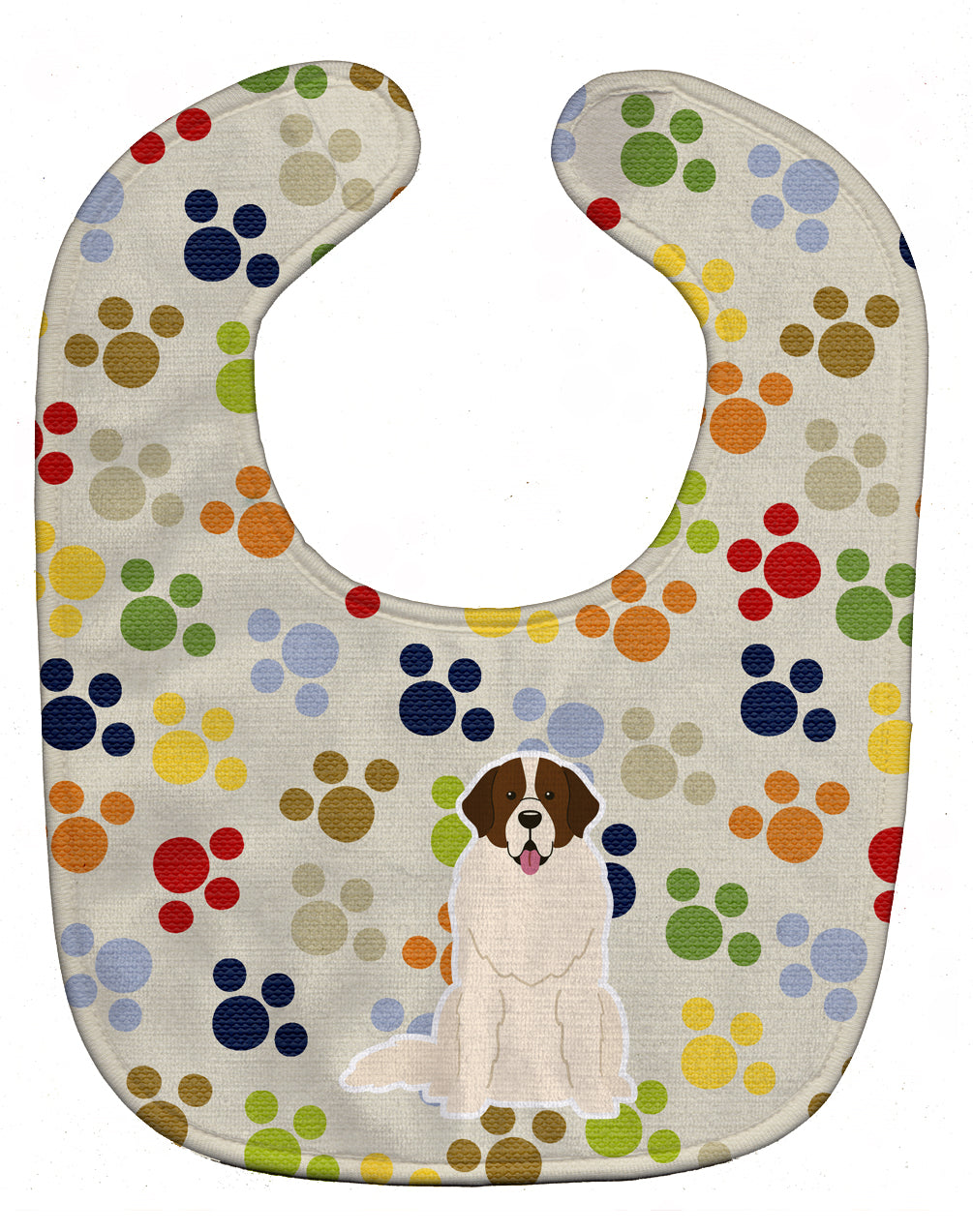 Pawprints Moscow Watchdog Baby Bib Easy-Clean Baby Bib Baby Feeding Accessory Baby Mealtime Essential, 10 x 13, Multicolor