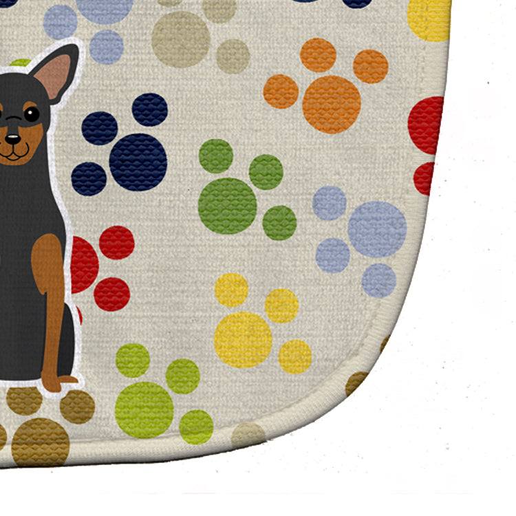 Pawprints Manchester Terrier Baby Bib Easy-Clean Baby Bib Baby Feeding Accessory Baby Mealtime Essential, 10 x 13, Multicolor