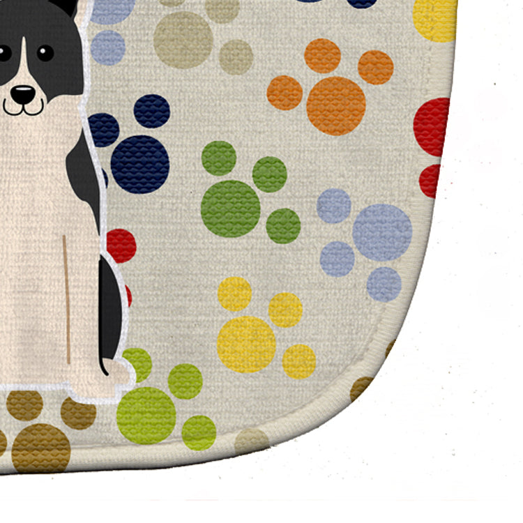 Pawprints Russo-European Laika Spitz Baby Bib Easy-Clean Baby Bib Baby Feeding Accessory Baby Mealtime Essential, 10 x 13, Multicolor