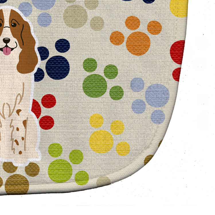 Pawprints Russian Spaniel Baby Bib Easy-Clean Baby Bib Baby Feeding Accessory Baby Mealtime Essential, 10 x 13, Multicolor