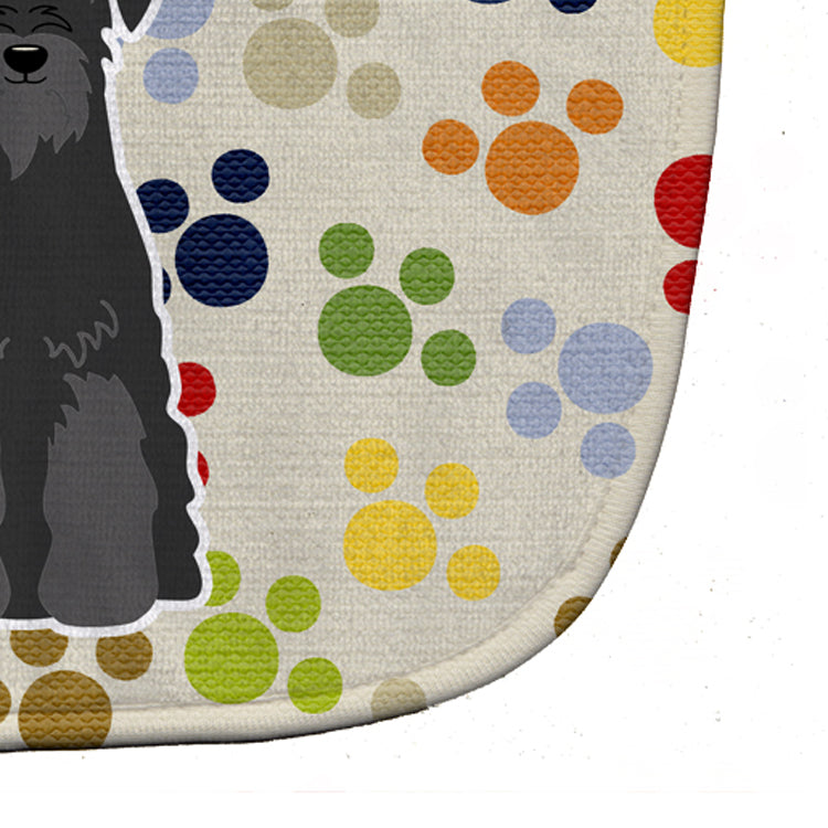 Pawprints Standard Schnauzer Black Baby Bib Easy-Clean Baby Bib Baby Feeding Accessory Baby Mealtime Essential, 10 x 13, Multicolor