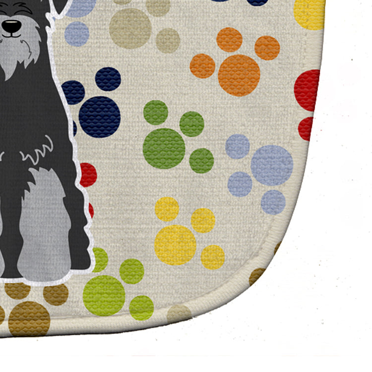 Pawprints Standard Schnauzer Black Grey Baby Bib Easy-Clean Baby Bib Baby Feeding Accessory Baby Mealtime Essential, 10 x 13, Multicolor