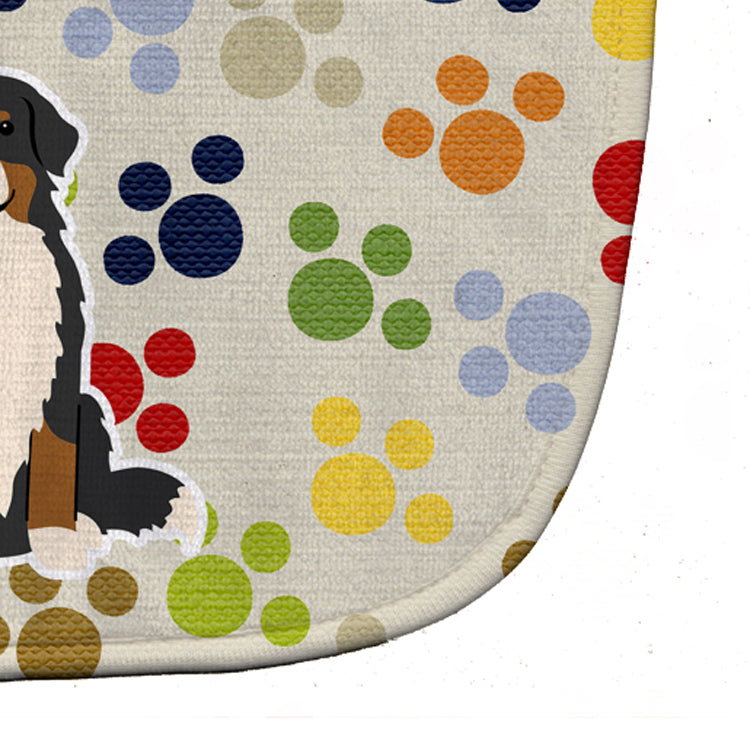 Pawprints Bernese Mountain Dog Baby Bib Easy-Clean Baby Bib Baby Feeding Accessory Baby Mealtime Essential, 10 x 13, Multicolor