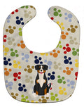 Pawprints Entlebucher Baby Bib Easy-Clean Baby Bib Baby Feeding Accessory Baby Mealtime Essential, 10 x 13, Multicolor