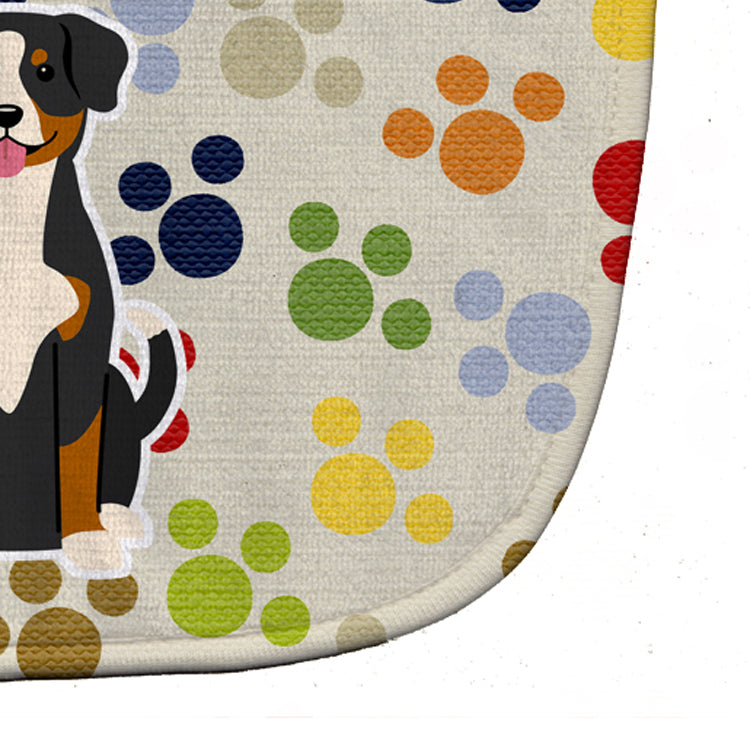 Pawprints Entlebucher Baby Bib Easy-Clean Baby Bib Baby Feeding Accessory Baby Mealtime Essential, 10 x 13, Multicolor