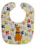 Pawprints Airedale Baby Bib Easy-Clean Baby Bib Baby Feeding Accessory Baby Mealtime Essential, 10 x 13, Multicolor