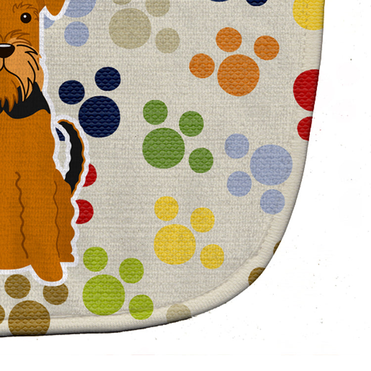 Pawprints Airedale Baby Bib Easy-Clean Baby Bib Baby Feeding Accessory Baby Mealtime Essential, 10 x 13, Multicolor