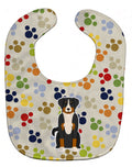 Pawprints Appenzeller Sennenhund Baby Bib Easy-Clean Baby Bib Baby Feeding Accessory Baby Mealtime Essential, 10 x 13, Multicolor