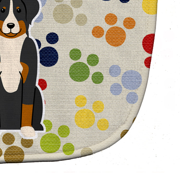 Pawprints Appenzeller Sennenhund Baby Bib Easy-Clean Baby Bib Baby Feeding Accessory Baby Mealtime Essential, 10 x 13, Multicolor