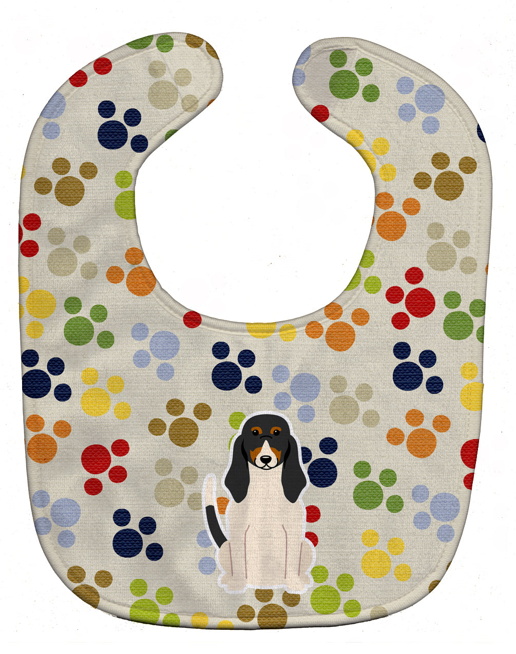 Pawprints Swiss Hound Baby Bib Easy-Clean Baby Bib Baby Feeding Accessory Baby Mealtime Essential, 10 x 13, Multicolor