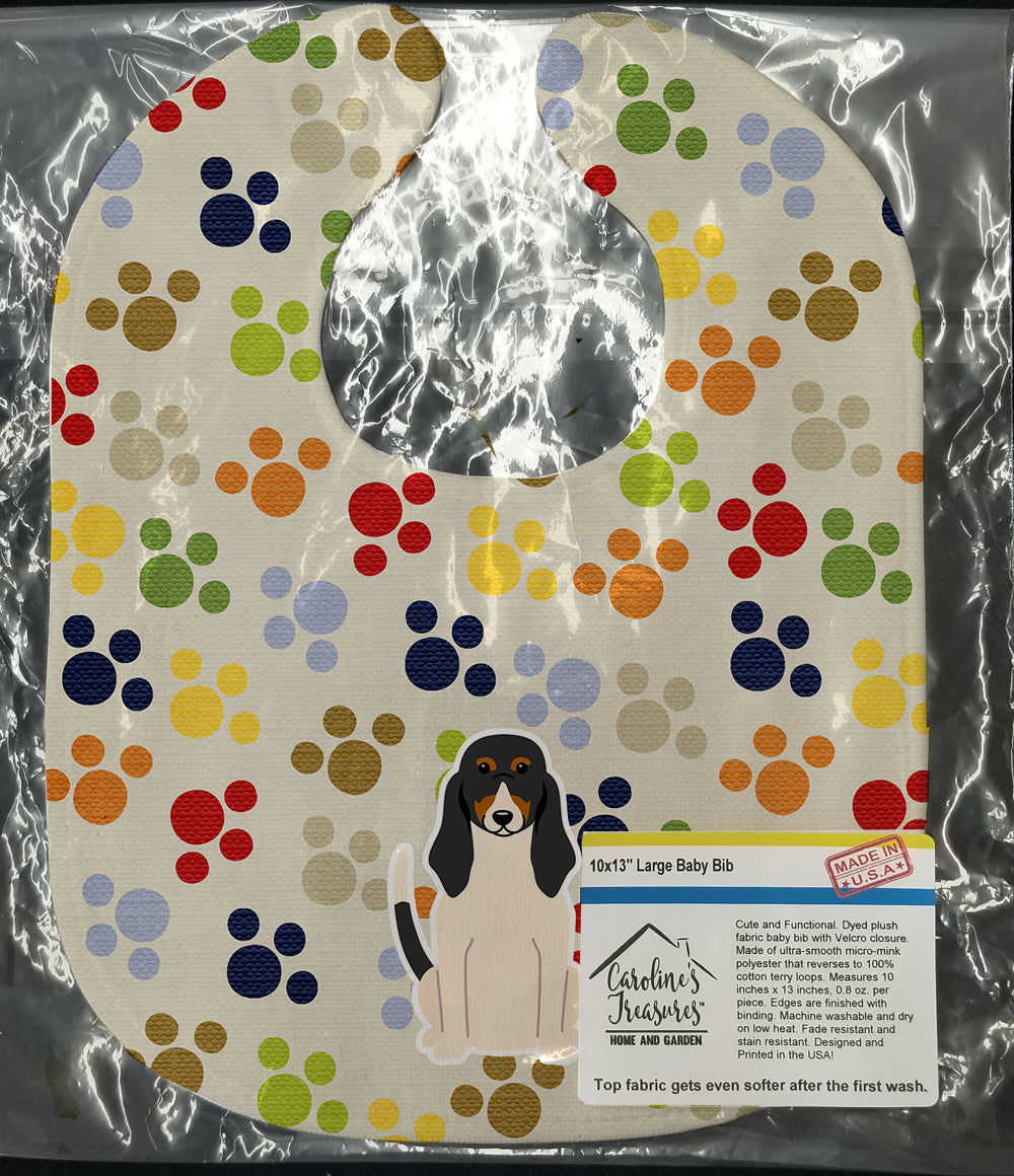 Pawprints Swiss Hound Baby Bib Easy-Clean Baby Bib Baby Feeding Accessory Baby Mealtime Essential, 10 x 13, Multicolor