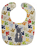 Pawprints Staffordshire Bull Terrier Blue Baby Bib Easy-Clean Baby Bib Baby Feeding Accessory Baby Mealtime Essential, 10 x 13, Multicolor