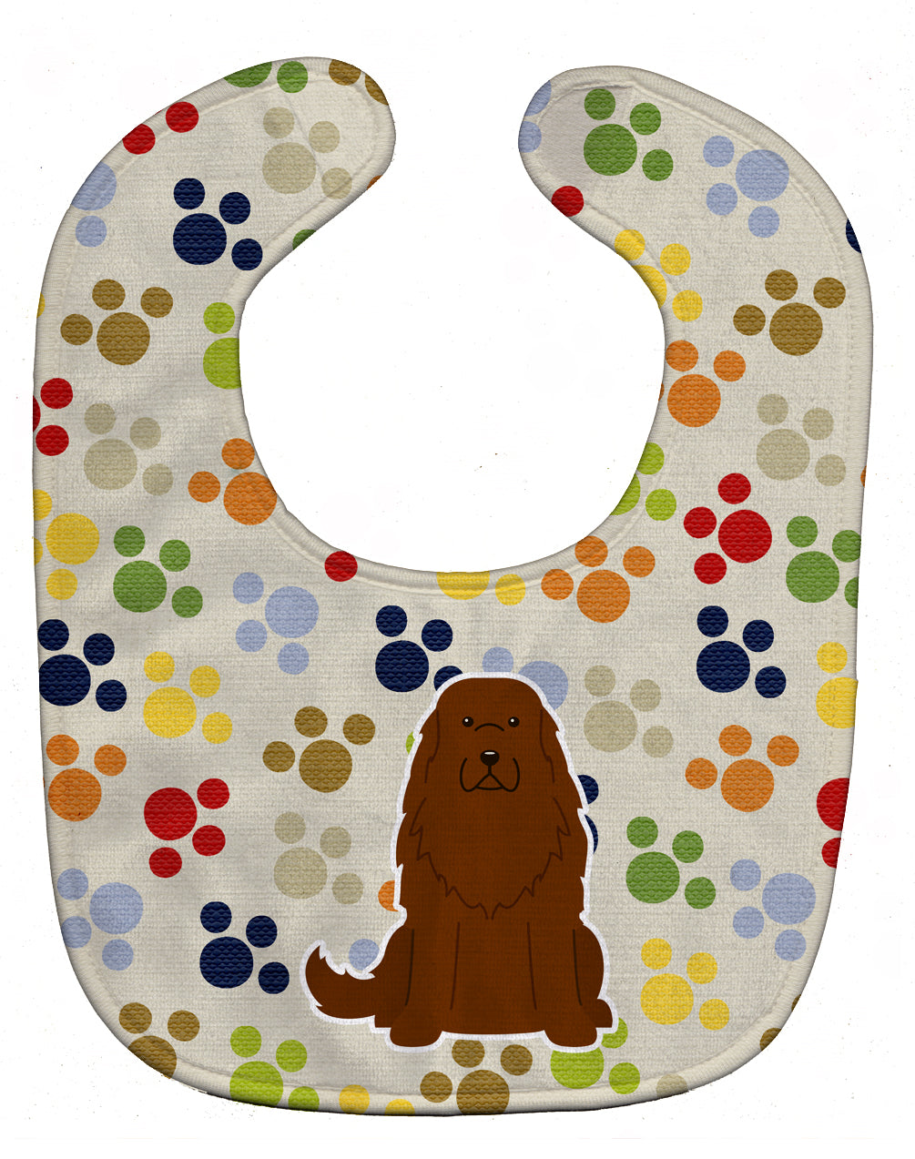 Pawprints Caucasian Shepherd Dog Baby Bib Easy-Clean Baby Bib Baby Feeding Accessory Baby Mealtime Essential, 10 x 13, Multicolor