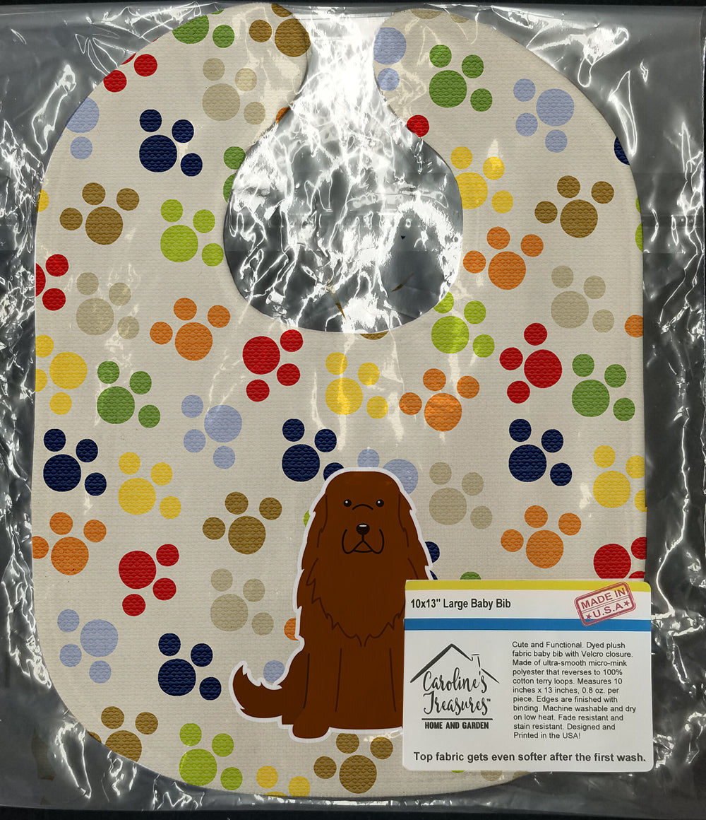 Pawprints Caucasian Shepherd Dog Baby Bib Easy-Clean Baby Bib Baby Feeding Accessory Baby Mealtime Essential, 10 x 13, Multicolor