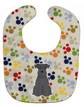 Pawprints Miniature Schnauzer Black Baby Bib Easy-Clean Baby Bib Baby Feeding Accessory Baby Mealtime Essential, 10 x 13, Multicolor