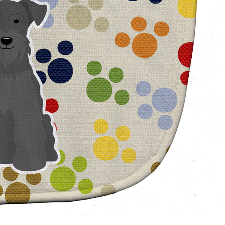 Pawprints Miniature Schnauzer Black Baby Bib Easy-Clean Baby Bib Baby Feeding Accessory Baby Mealtime Essential, 10 x 13, Multicolor