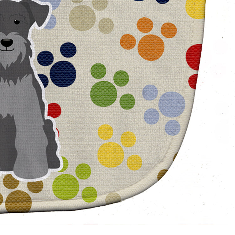 Pawprints Miniature Schnauzer Black Silver Baby Bib Easy-Clean Baby Bib Baby Feeding Accessory Baby Mealtime Essential, 10 x 13, Multicolor