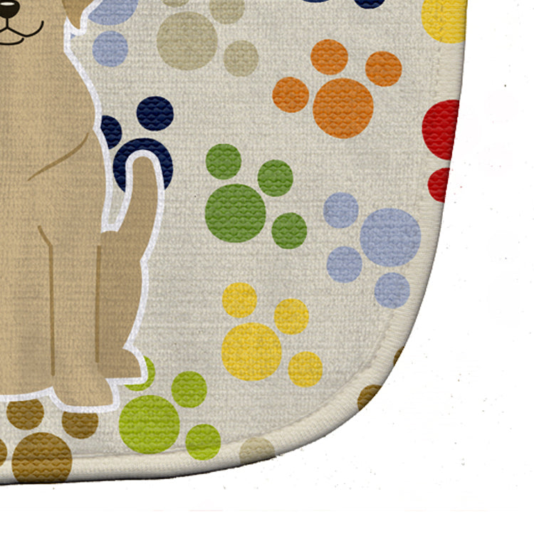Pawprints Yellow Labrador Baby Bib Easy-Clean Baby Bib Baby Feeding Accessory Baby Mealtime Essential, 10 x 13, Multicolor
