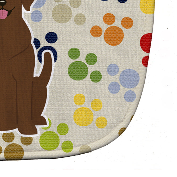 Pawprints Chocolate Labrador Baby Bib Easy-Clean Baby Bib Baby Feeding Accessory Baby Mealtime Essential, 10 x 13, Multicolor