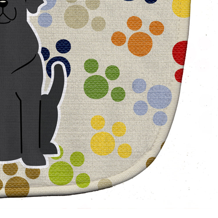 Pawprints Black Labrador Baby Bib Easy-Clean Baby Bib Baby Feeding Accessory Baby Mealtime Essential, 10 x 13, Multicolor