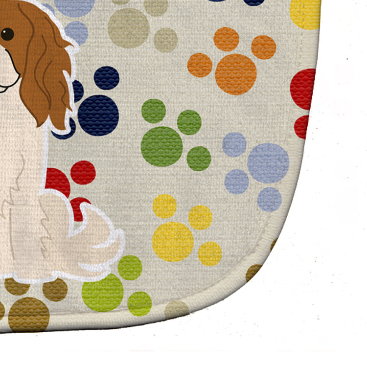 Pawprints Cavalier Spaniel Baby Bib Easy-Clean Baby Bib Baby Feeding Accessory Baby Mealtime Essential, 10 x 13, Multicolor