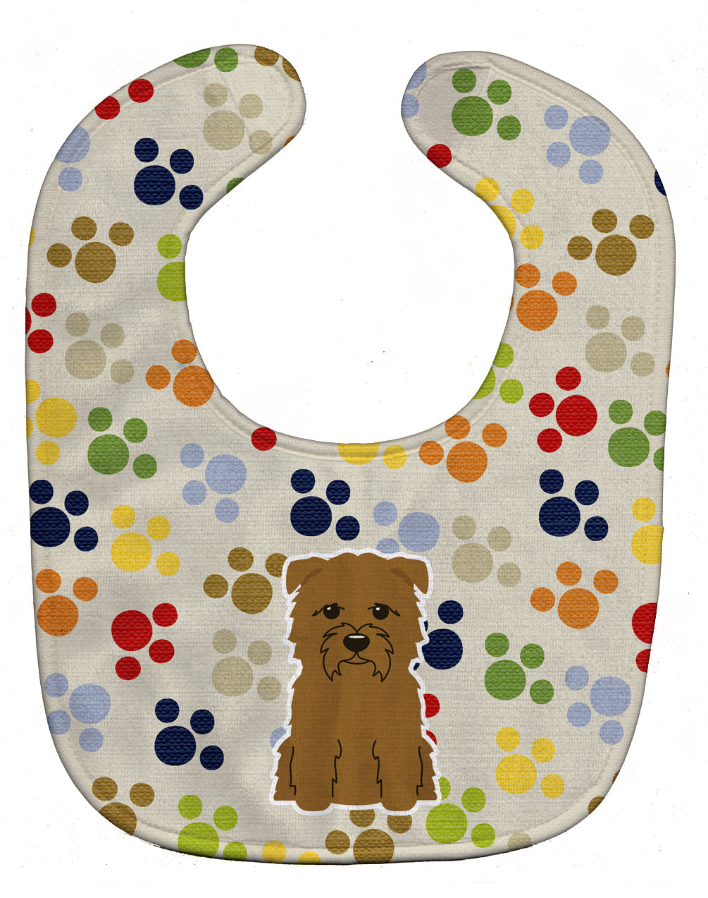 Pawprints Glen of Imal Tan Baby Bib Easy-Clean Baby Bib Baby Feeding Accessory Baby Mealtime Essential, 10 x 13, Multicolor