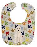 Pawprints Soft Coated Wheaten Terrier Baby Bib Easy-Clean Baby Bib Baby Feeding Accessory Baby Mealtime Essential, 10 x 13, Multicolor