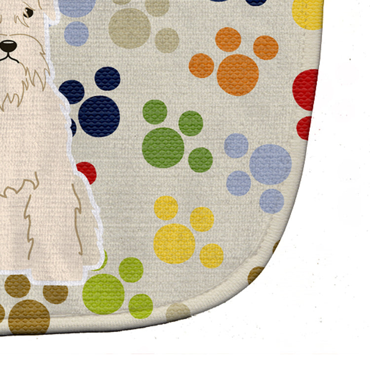 Pawprints Soft Coated Wheaten Terrier Baby Bib Easy-Clean Baby Bib Baby Feeding Accessory Baby Mealtime Essential, 10 x 13, Multicolor