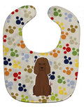 Pawprints Irish Water Spaniel Baby Bib Easy-Clean Baby Bib Baby Feeding Accessory Baby Mealtime Essential, 10 x 13, Multicolor