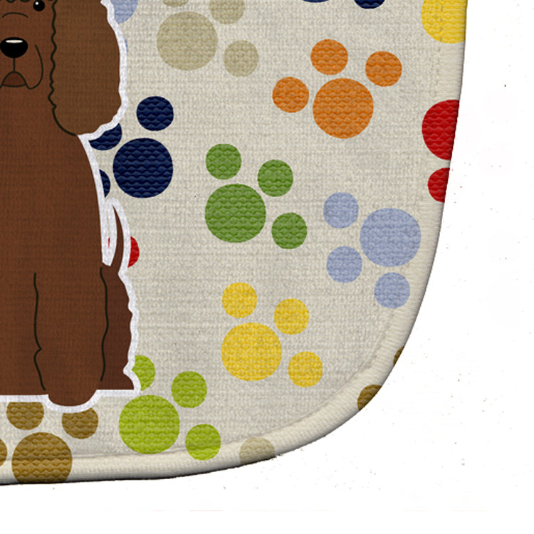 Pawprints Irish Water Spaniel Baby Bib Easy-Clean Baby Bib Baby Feeding Accessory Baby Mealtime Essential, 10 x 13, Multicolor