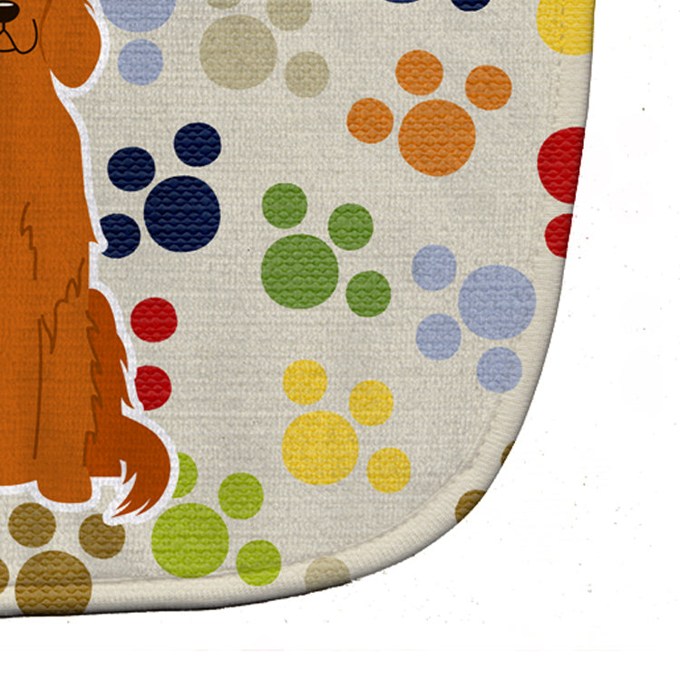 Pawprints Irish Setter Baby Bib Easy-Clean Baby Bib Baby Feeding Accessory Baby Mealtime Essential, 10 x 13, Multicolor