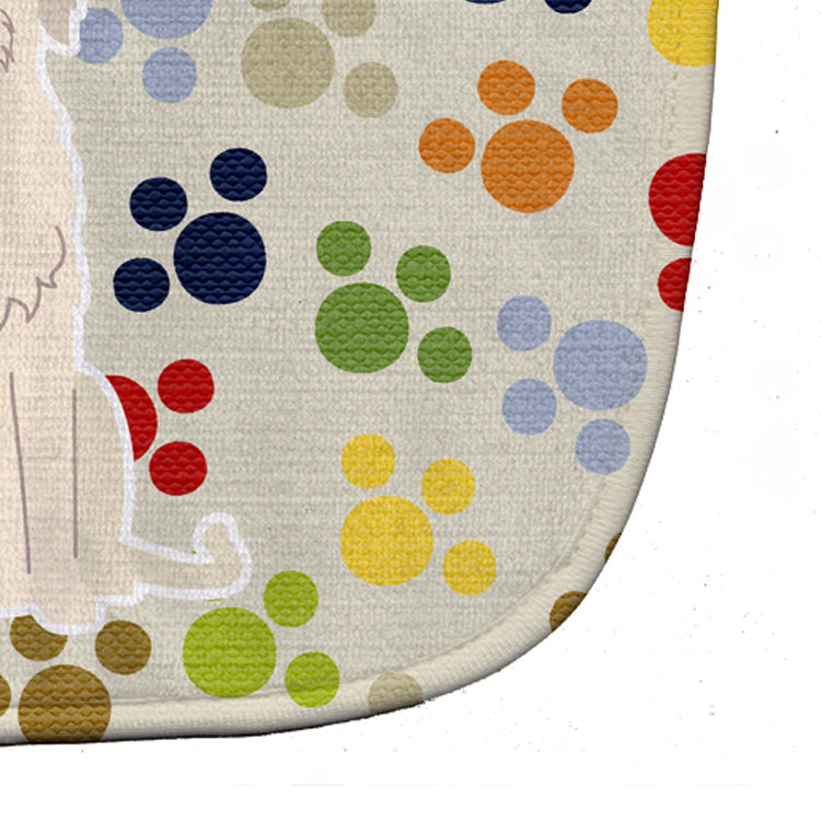 Pawprints Irish Wolfhound Baby Bib Easy-Clean Baby Bib Baby Feeding Accessory Baby Mealtime Essential, 10 x 13, Multicolor