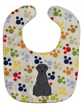 Pawprints Giant Schnauzer Baby Bib Easy-Clean Baby Bib Baby Feeding Accessory Baby Mealtime Essential, 10 x 13, Multicolor