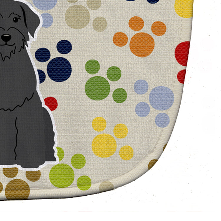 Pawprints Giant Schnauzer Baby Bib Easy-Clean Baby Bib Baby Feeding Accessory Baby Mealtime Essential, 10 x 13, Multicolor